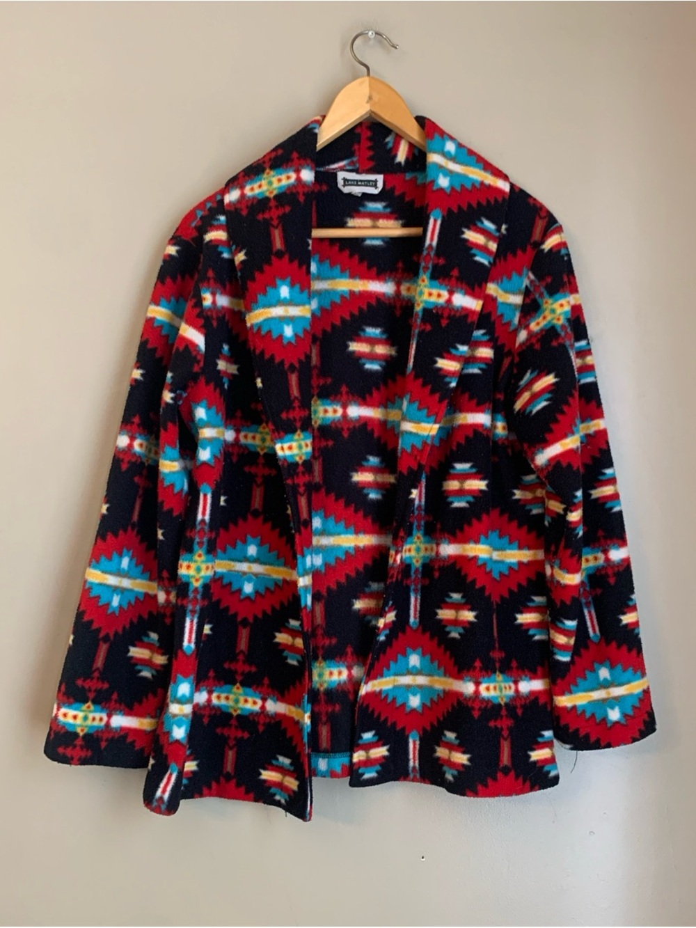Vintage Lake Matley Jacket Womens M Fleece Aztec Southwestern Blazer Open Front